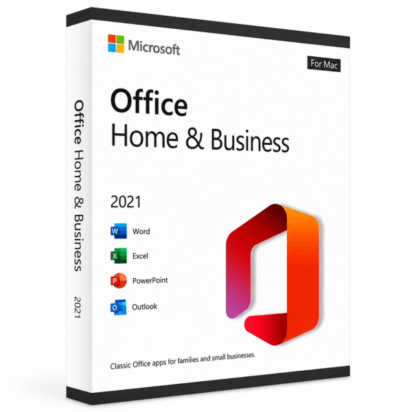 Microsoft Office 2021 Home and Business Mac Product Box Office 2021 Home Business Mac license key